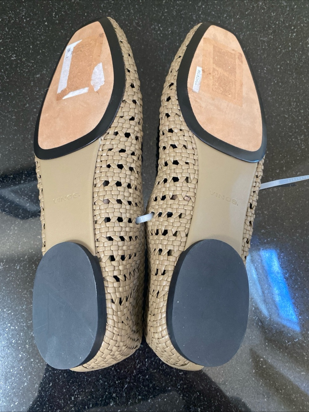 Vince Vivian Crochet Leather Mary Jane Flat Sz 8 could fit 8.5 Sandshell - Picture 8 of 11